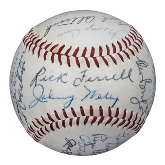 1933 Washington Senators Reunion Multi Signed OAL Harridge Baseball With 24 Signatures Including Ferrell, Goslin & Peckinpaugh (Beckett)